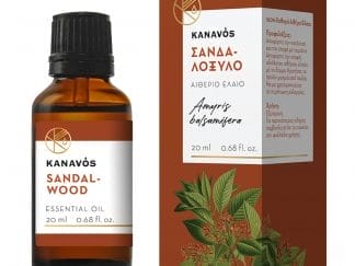 Kanavos Sandalwood Essential Oil Αιθέριο Έλαιο για Φυσικό Αρωματισμό του Χώρου, Κατάλληλο για Εισπνοές που Προσφέρει Χαλάρωση & Ευεξία 20ml - Σανδαλόξυλο