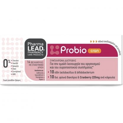 Pharmalead Probio Cran Συμπλήρωμα Διατροφής με Προβιοτικά για την Ομαλή Λειτουργία του Οργανισμού & του Ουροποιητικού Συστήματος 14caps