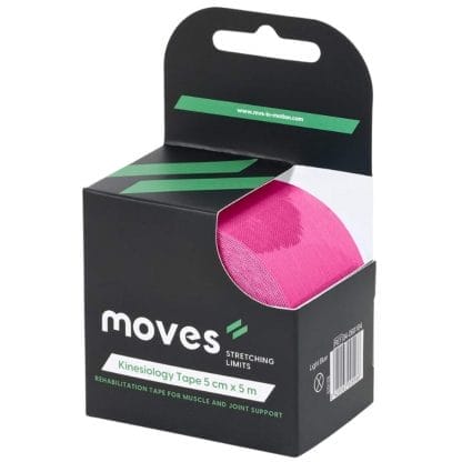 Alfacare Moves Kinesiology Tape Αδιάβροχη & Ελαστική Βαμβακερή Ταινία Κινησιολογίας 5cm x 5m - Ροζ