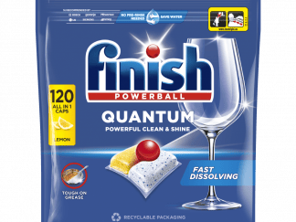 Finish Ταμπλέτες Πλυντηρίου Πιάτων Quantum Λεμόνι 120τεμ