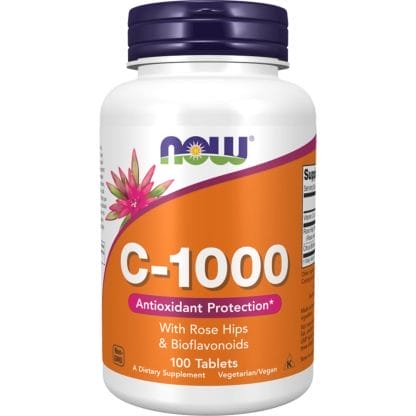 Now Foods Vitamin C-1000 with Rose Hips & Bioflavonoids Συμπλήρωμα Διατροφής με Βιταμίνης C, Σκόνη Αγριοτριανταφυλλιάς & Σύμπλεγμα από Βιοφλαβονοειδή Εσπεριδοειδών για Ενίσχυση του Ανοσοποιητικού & Ολοκληρωμένη Αντιοξειδωτική Προστασία 100tabs