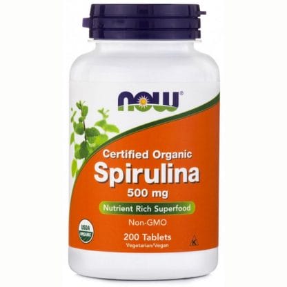 Now Foods Spirulina 500mg Organic Συμπλήρωμα Διατροφής με Σπιρουλίνα για Τόνωση, Πηγή Πρωτεΐνης με Αντιοξειδωτική Δράση 200tabs