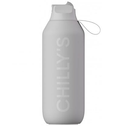 Chilly's Series 2 Flip Sport Bottle Ανοξείδωτος Θερμός με Καλαμάκι & Αντιμικροβιακό Στόμιο για Κρύα Ροφήματα 500ml, Κωδ 22604 - Granite Grey