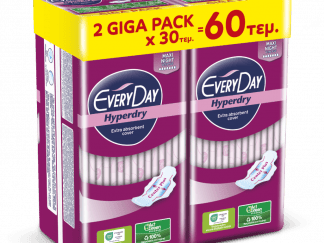 Σερβιέτες EveryDay Hyperdry MAXI NIGHT Ultra Plus Center Plus 60τεμ.(2*30τμχ)