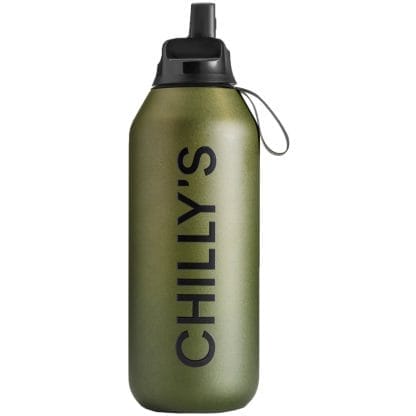 Chilly's Series 2 Flip Cargo Reusable Bottle Ανοξείδωτο Θερμός για Ζεστά & Κρύα Ροφήματα 500ml - Moss