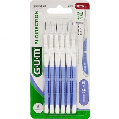 Gum Bi-Direction Cylindrical Micro 0,6mm - ISO 0 Μωβ Βουρτσάκια Αμφίδρομης Κατεύθυνσης Μεσοδόντιων Διαστημάτων (2014) 6 Τεμάχια