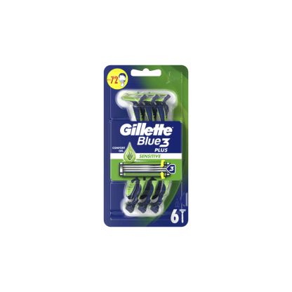 Gillette Blue 3 Λεπίδων Sensitive Ξυραφάκια Μιας Χρήσης 6τμχ