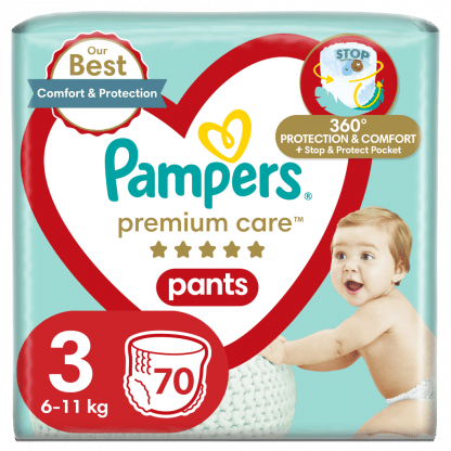 Πάνες Pampers Premium Care Pants Jumbo Plus Νo3 (6-11kg) 70τεμ