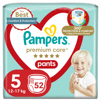Πάνες Pampers Premium Care Pants Jumbo Plus Νo5 (12-17kg) 52τεμ