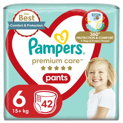Πάνες Pampers Premium Care Pants Jumbo Plus Νo6 (15+kg) 42τεμ