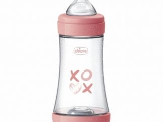 Chicco Μπιμπερό Πλαστικό Perfect 5 Ροζ 240ml Θηλή Σιλικόνης 2 Mηνών+