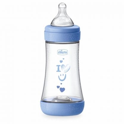 Μπιμπερό Πλαστικό Perfect 5 Σιέλ 240ml Θηλή Σιλικόνης 2 Mηνών+