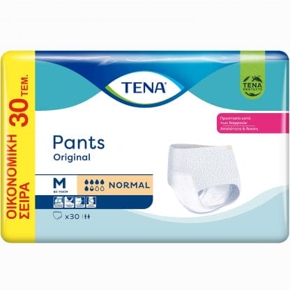 Tena Pants Original Normal Απορροφητικά Εσώρουχα Σχεδιασμένα για Μέτρια προς Βαριά Μορφή Ακράτειας 30 Τεμάχια - Medium 80-110cm