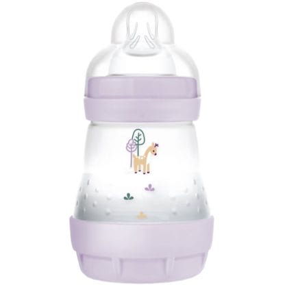 Mam Easy Start Anti-Colic Plastic Bootle 0m+ Μπιμπερό Πολυπροπυλενίου με Θηλή Σιλικόνης Αργής Ροής & Σύστημα Κατά των Κολικών 160ml, Κωδ 350S - Λιλά