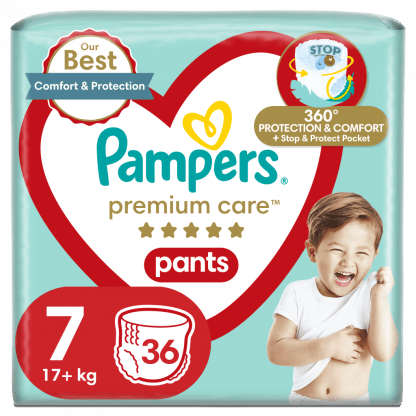Πάνες Pampers Premium Care Pants Jumbo Plus Pack Νo7 (17+kg) 36τεμ