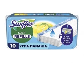 Swiffer Sweeper Υγρά Πανάκια Καθαρισμού Πατωμάτων Με Άρωμα Λεμονιού 10τμχ