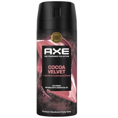 Axe Cocoa Velvet 72h Fresh Premium Deodorant Body Spray Αποσμητικό Spray με Άρωμα Κακάο 150ml