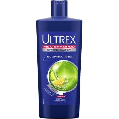 Ultrex Men Shampoo Anti Dandruff Oil Control Σαμπουάν Κατά της Πιτυρίδας για Έλεγχο της Λιπαρότητας του Τριχωτού με Εκχύλισμα Λεμονιού 610ml