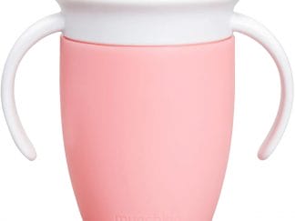 Munchkin Miracle 360 Trainer Cup 6m+ Εκπαιδευτικό Ποτηράκι με Χερούλια 207ml - Ανοιχτό Ροζ