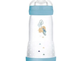 Mam Easy Start Anti-Colic Plastic Bootle 4m+ Μπιμπερό Πολυπροπυλενίου με Θηλή Σιλικόνης Μεγάλης Ροής & Σύστημα Κατά των Κολικών 320ml, Κωδ 356SBc - Μπλε 2