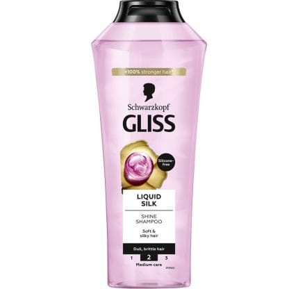 Schwarzkopf Gliss Liquid Silk Shine Shmapoo Σαμπουάν για Θαμπά & Ταλαιπωρημένα Μαλλιά που Επαναφέρει τη Λάμψη & Χαρίζει Ζωντάνια 400ml