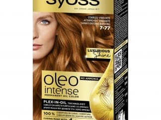 Syoss Oleo Intense Permanent Oil Hair Color Kit Επαγγελματική Μόνιμη Βαφή Μαλλιών για Εξαιρετική Κάλυψη & Έντονο Χρώμα που Διαρκεί, Χωρίς Αμμωνία 1 Τεμάχιο - 7-77 Ξανθό Έντονο Χάλκινο