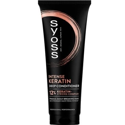 Syoss Intense Keratin Fragile, Easily Breaking Hair Deep Conditioner Ενυδατική Μαλακτική Κρέμα με 12% Σύμπλεγμα Κερατίνης Εντατικής Περιποίησης για Δυνατά Μαλλιά από Μέσα προς τα Έξω 250ml