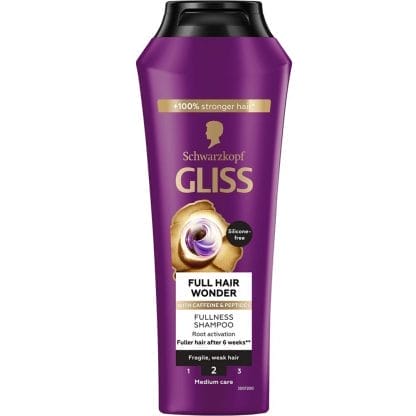 Schwarzkopf Glis Full Hair Wonder Fullness Shampoo Σαμπουάν Αναγέννησης & Επαναφοράς Λάμψης για Αδύναμα & Εύθραυστα Μαλλιά 400ml