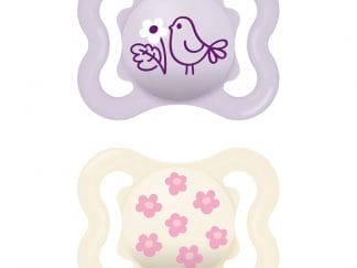 Mam Supreme Silicone Soother 2-6m Κωδ 145SGc Πιπίλα Σιλικόνης που Υποστηρίζει την Υγιή Οδοντική Ανάπτυξη 2 Τεμάχια - Λιλά / Σομόν