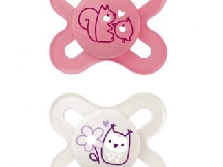 Mam Original Start Silicone Soother 0-2m Μικρή & Ελαφριά Ορθοδοντική Πιπίλα Σιλικόνης με Θήκη Μεταφοράς 2 Τεμάχια, Κωδ 125SGc - Ροζ / Κρεμ