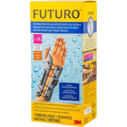3M Futuro Water Resistant Right Wrist Brace Αδιάβροχος Περικάρπιος Νάρθηκας για Δεξί Χέρι 1 Τεμάχιο - L/XL