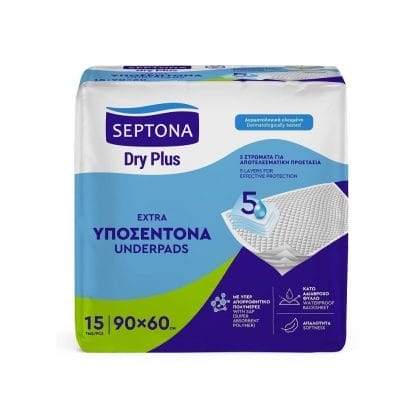 Septona Υποσέντονα Dry Plus Μιας Χρήσης 15τεμ (60Χ90)