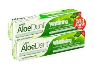 Optima AloeDent Whitening Οδοντόκρεμα Χωρίς Φθόριο Για Λεύκανση 2x100ml