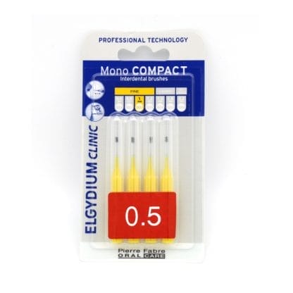 ELGYDIUM Clinic Mono Compact Μεσοδόντια Βουρτσάκια 0.5mm Κίτρινα 4 Τεμάχιο