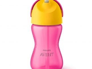 PHILIPS Avent Παγουρίνο με Καλαμάκι Ροζ-Κίτρινο 12m+ SCF798/02 300ml