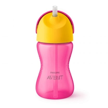 PHILIPS Avent Παγουρίνο με Καλαμάκι Ροζ-Κίτρινο 12m+ SCF798/02 300ml
