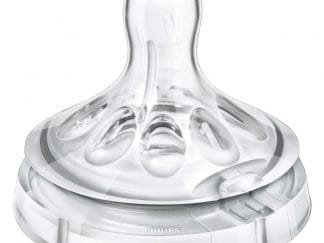 PHILIPS Avent Θηλή Σιλικόνης Αργής Ροής 2 Oπών 1m+ SCF042/27 2τμχ