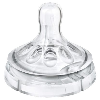 PHILIPS Avent Θηλή Σιλικόνης Αργής Ροής 2 Oπών 1m+ SCF042/27 2τμχ