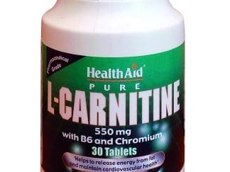 HEALTH AID L-Carnitine Συμπλήρωμα Διατροφής Με Καρνιτίνη 550mg 30 Tαμπλέτες