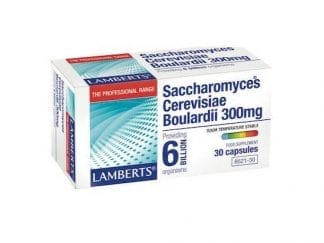 LAMBERTS Saccharomyces Boulardii 300mg Συμπλήρωμα 6 δις Προβιοτικών Ιδανικό για Άτομα που Ταξιδεύουν Συχνά 30caps