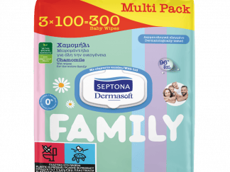 Μωρομάντηλα Septona Dermasoft Family Με Καπάκι 300τεμ (3x100)