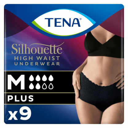 TENA Silhouette Plus Μαύρο Medium Ψηλόμεσο 75-100cm, 9τεμ