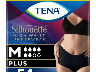 TENA Silhouette Plus Μαύρο Medium Ψηλόμεσο 75-100cm, 54τεμ (6*9τεμ)