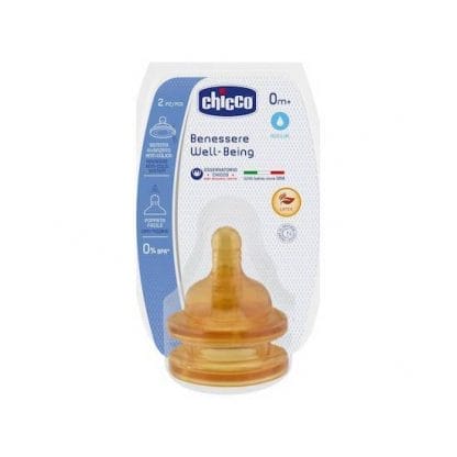 CHICCO Original Touch Θηλή Καουτσούκ Κανονική Ροή 0m+ 2 Τεμάχια
