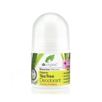 Dr.Organic Tea Tree Deodorant Αποσμητικό Με Βιολογικό Έλαιο Τεϊόδεντρου 50ml