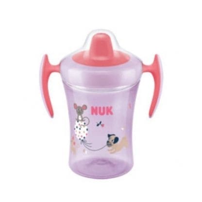 NUK Evolution Trainer Cup Πλαστικό με Ρύγχος 6m+ Λευκό 230ml - Ροζ
