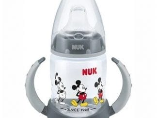 NUK First Choice Disney Mickey Μπιμπερό Εκπαίδευσης Με Στόμιο Σιλικόνης & 2 Λαβές 150ml - Γκρι