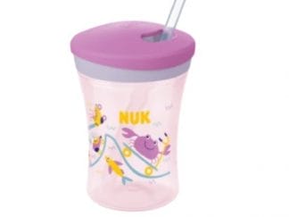 NUK Action Cup με Καλαμάκι 12m+ 230ml - Φούξια