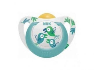 NUK Star Ορθοδοντική Πιπίλα Καουτσούκ με Θήκη 18-36m 1 Τεμάχιο - Τιρκουάζ