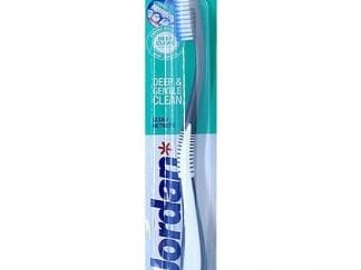 JORDAN Οδοντόβουρτσα Clean Between Μαλακή σε Άσπρο- Γκρι Χρώμα 1 τεμάχιο